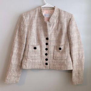 Garfield & Marks Leilah Jacket pink button down cotton blazer w/ pockets size 2P